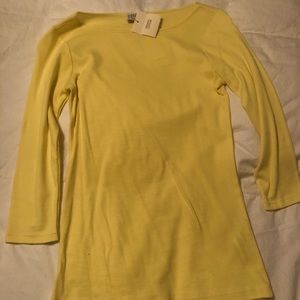 NWT Zara yellow 3/4 sleeve knit top S